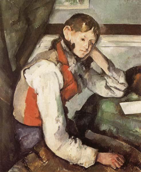 Paul Cezanne Garcon au gilet rouge France oil painting art